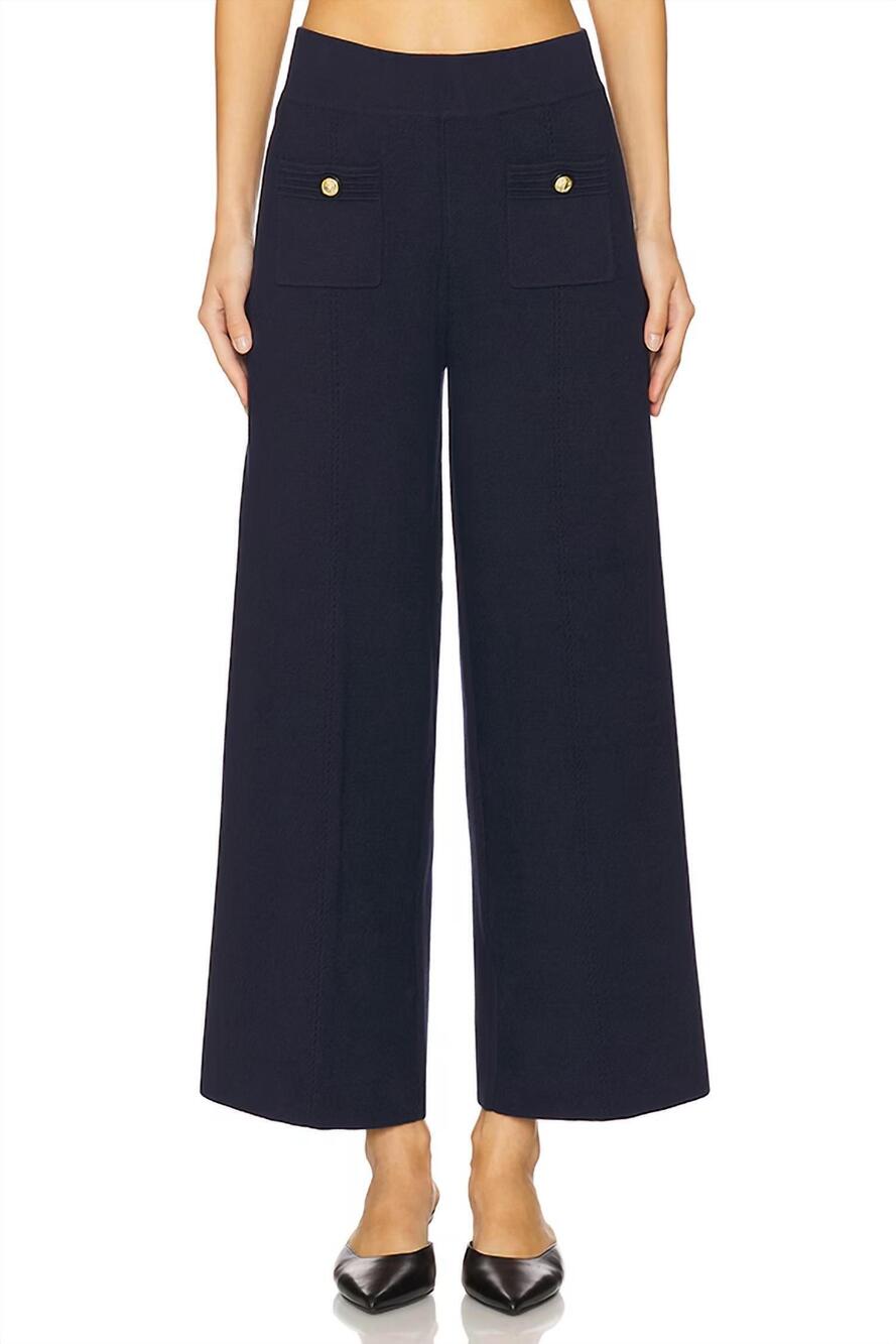 NEW L'AGENCE madrid wide leg knit pants in midnight gold